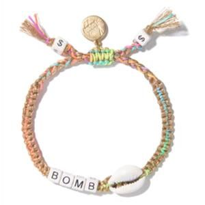 NEW VENESSA ARIZAGA women's bomb shell bracelet in beige multi